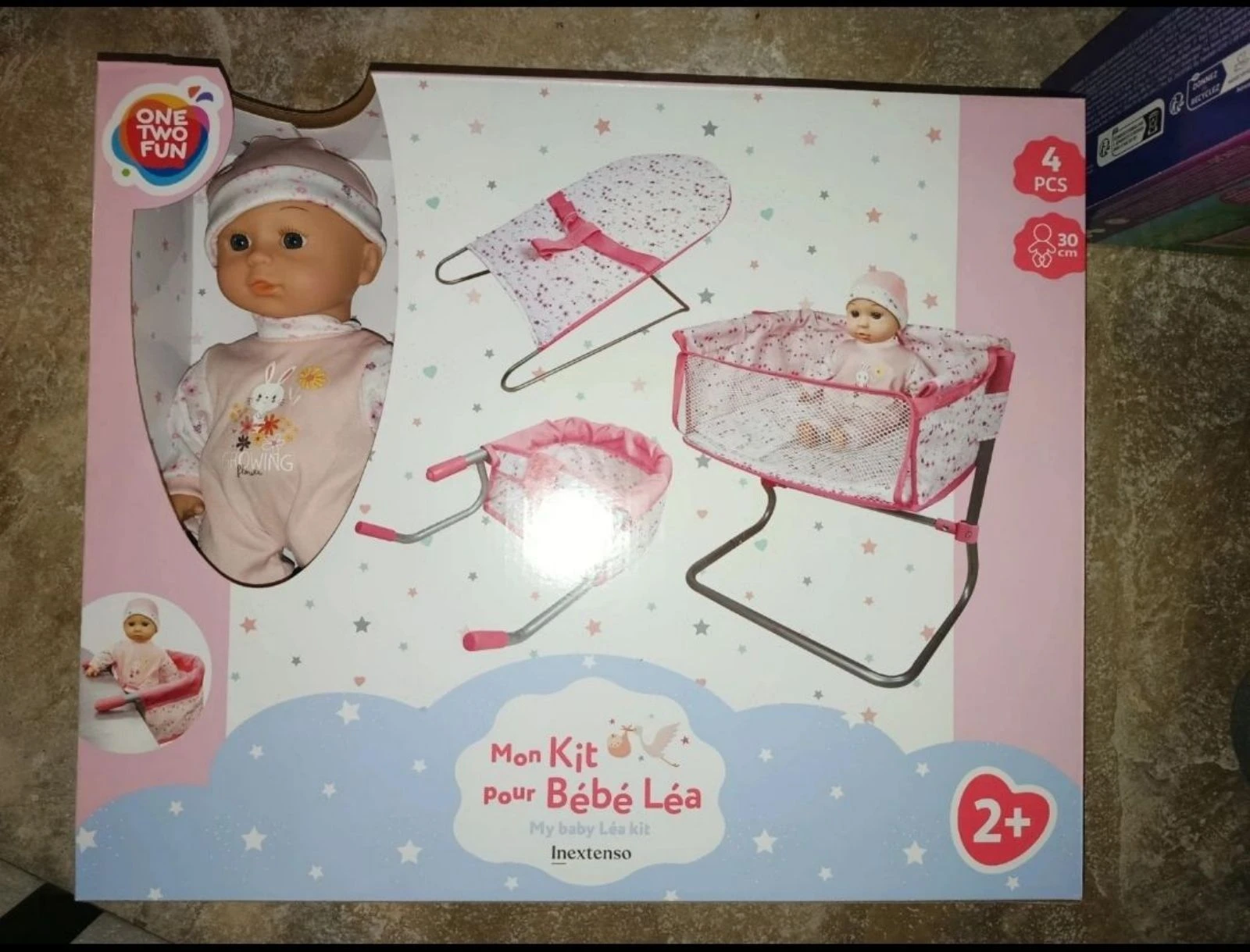 Coffret poupée 30 cm avec berceau, transat et chaise 